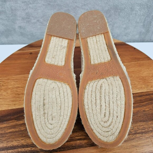 LOFT Espadrilles Shoes 7.5 M Natural Floral Leaf Embroidered Comfort Casual Boho - Picture 12 of 16